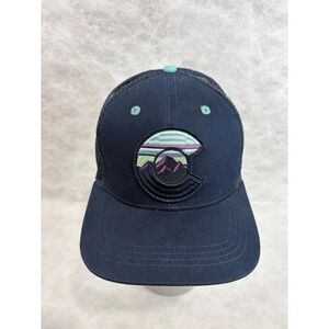 Colorado Limited Trucker Hat Navy Blue Mesh Snapback Mountain Logo Cap